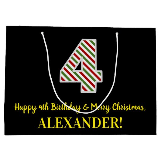 Happy 4th Birthday & Merry Kerstmis, aangepaste na Groot Cadeauzakje (Achterkant)