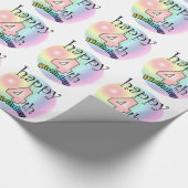 Happy 4th Birthday (roze) Cadeaupapier (Hoek)