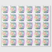Happy 4th Birthday (roze) Cadeaupapier (Vlak)