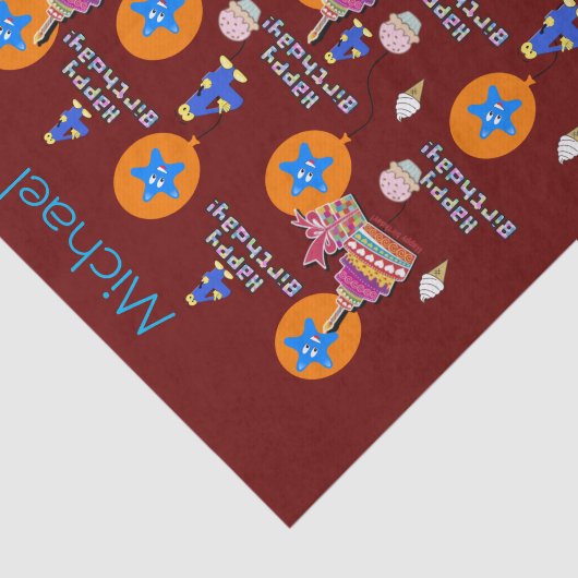 Happy 4th Birthday Tissue Paper #4 Tissuepapier (Detail)