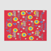 Happy 4th Birthday-weefselpaper #4 Birthday Tissuepapier (Voorkant)