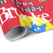 Happy 4th Birthday Wrapping Paper Balloons #4 Cadeaupapier (Rol Hoek)