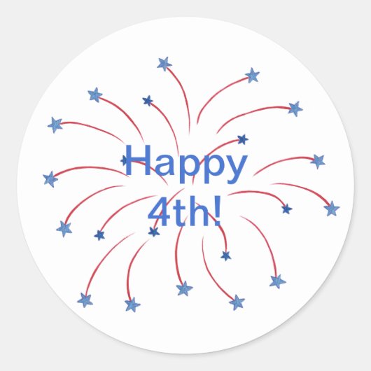 Happy 4th Fireworks Stars Stickers (Voorkant)
