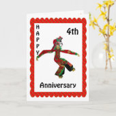 Happy 4th Jubileum Kaart (Gele Bloem)