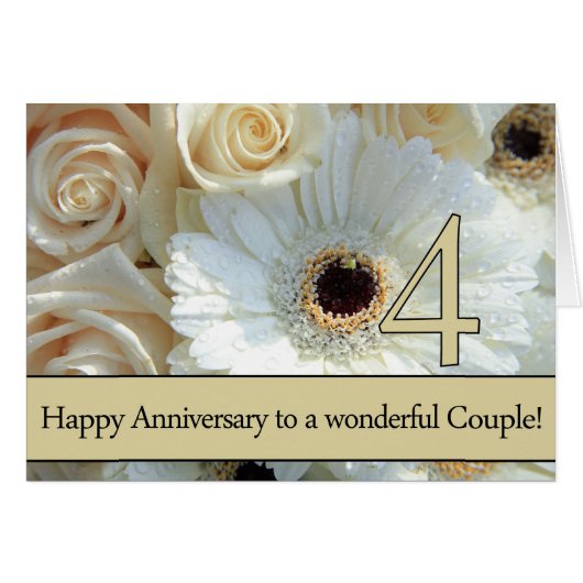 Happy 4th Jubileum rozen (Voorkant Horizontaal)