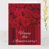 Happy 4th Jubileum rozen Kaart (Gele Bloem)