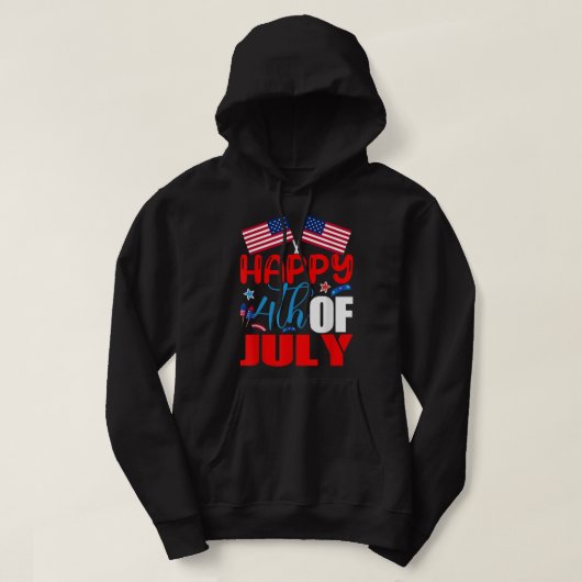 Happy 4th Juli Onafhankelijkheidsdag Verenigde Sta Hoodie (Design voorkant)