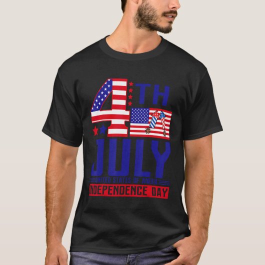 Happy 4th July Independence Day Fourth Of July T-shirt (Voorkant)