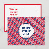 HAPPY 4TH JULY Patriotic American Independence Briefkaart (Voorkant / Achterkant)