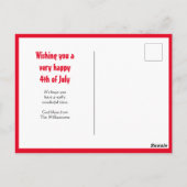 HAPPY 4TH JULY Patriotic American Independence Briefkaart (Achterkant)