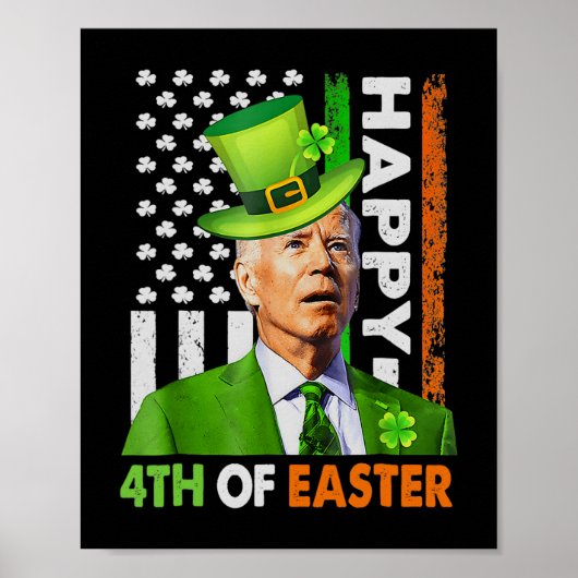Happy 4th of Easter Funny Joe St Patricks Day Lepr Poster (Voorkant)