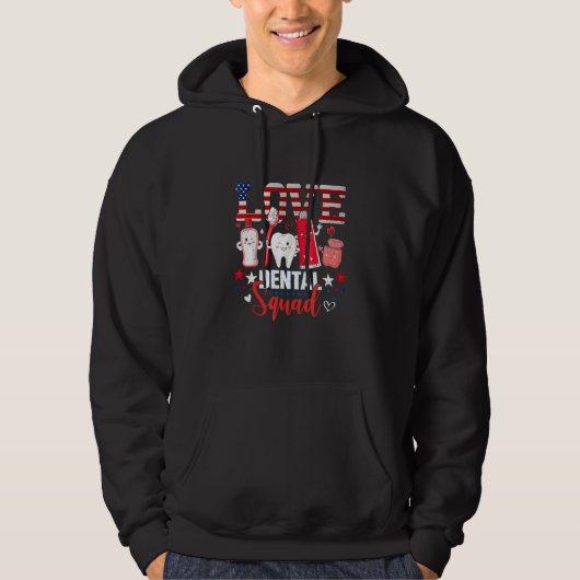Happy 4th Of Jul  Love Dental Assistant Dentist 10 Hoodie (Voorkant)