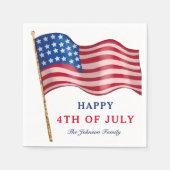 Happy 4th of Juli Amerikaanse vlag Servet (Voorkant)