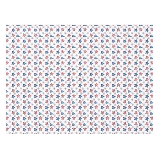 Happy 4th of Juli Cute Party Pattern Tablecloth Tafelkleed (Voorkant (Horizontaal))