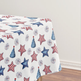 Happy 4th of Juli Cute Party Pattern Tablecloth Tafelkleed