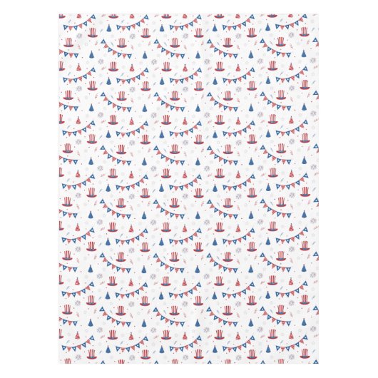 Happy 4th of Juli Cute Party Pattern Tafelkleed (Voorkant)