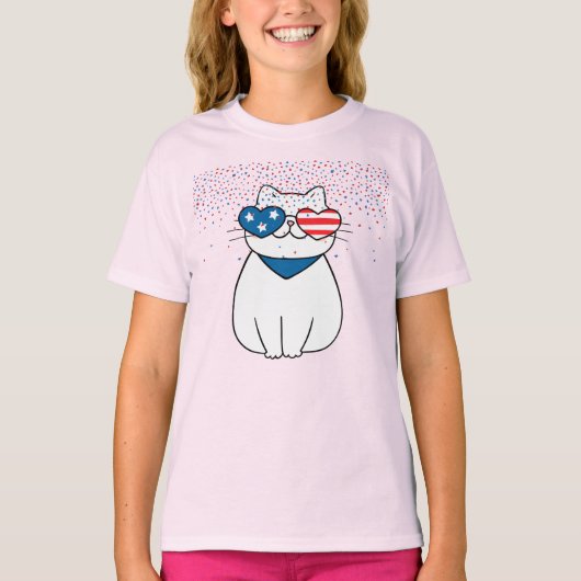 Happy 4th of Juli Meisjes T-shirt (Voorkant)