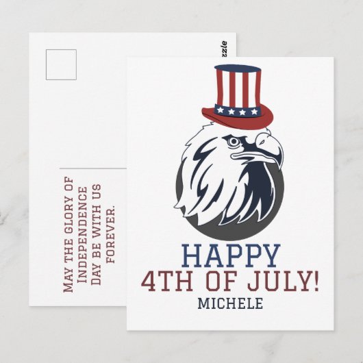 Happy 4th of Juli Onafhankelijkheidsdag Amerika pa Briefkaart (Voorkant / Achterkant)