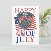 Happy 4th of Juli Onafhankelijkheidsdag Amerika pa Kaart (Staand voorkant)