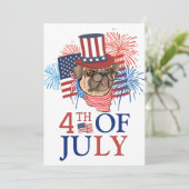 Happy 4th of Juli Onafhankelijkheidsdag Amerika pa Kaart (Staand voorkant)