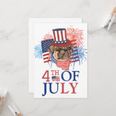 Happy 4th of Juli Onafhankelijkheidsdag Amerika pa Kaart (Voorkant / Achterkant in situ)