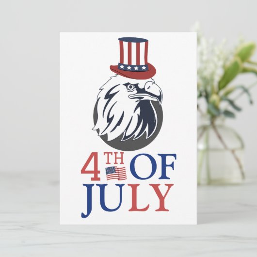 Happy 4th of Juli Onafhankelijkheidsdag Amerika pa Kaart (Staand voorkant)