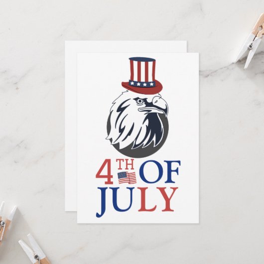 Happy 4th of Juli Onafhankelijkheidsdag Amerika pa Kaart (Voorkant / Achterkant in situ)