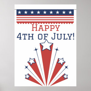 Happy 4th of Juli Onafhankelijkheidsdag Amerika Poster