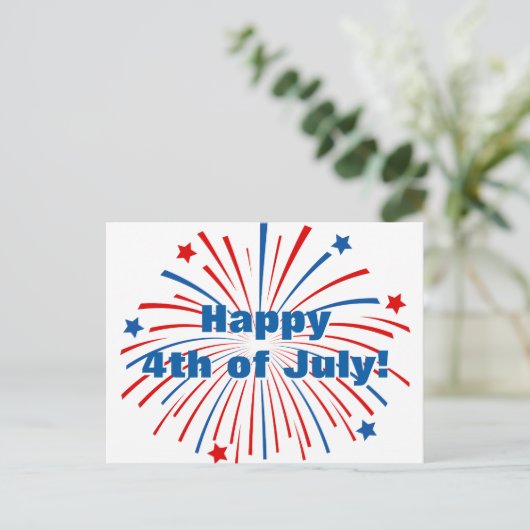 Happy 4th of Juli Onafhankelijkheidsdag briefkaart (Staand voorkant)