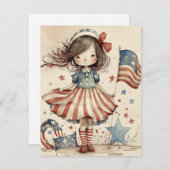 Happy 4th of Juli Onafhankelijkheidsdag Kaart (Voorkant / Achterkant)