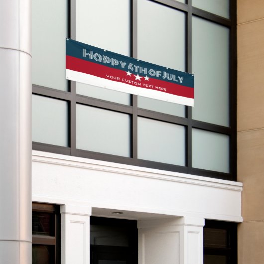 Happy 4th of Juli Partij Gepersonaliseerd Buiten Spandoek (Buitenkant Gebouw)