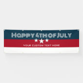 Happy 4th of Juli Partij Gepersonaliseerd Buiten Spandoek (Horizontaal)