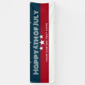 Happy 4th of Juli Partij Gepersonaliseerd Buiten Spandoek (Verticaal)