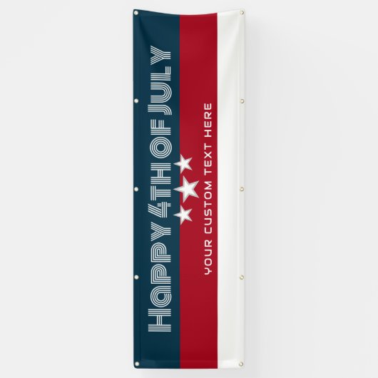 Happy 4th of Juli Partij Gepersonaliseerd Buiten Spandoek (Verticaal)