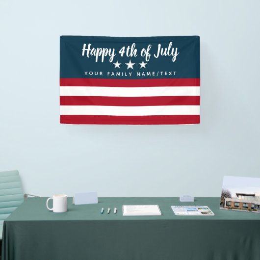 Happy 4th of Juli Patriotic Personalized Spandoek (Beurs)