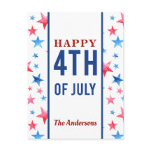 Happy 4th of Juli Patriotic Red Blue Stars America