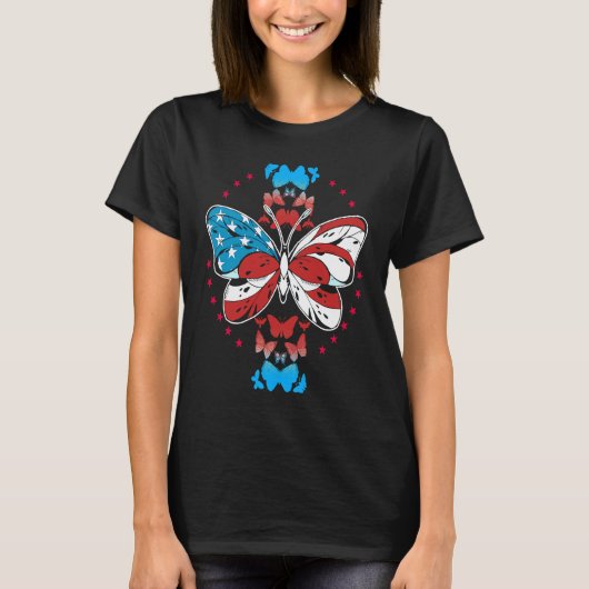 Happy 4th Of Juli patriotic USA Flag Entomologis B T-shirt (Voorkant)