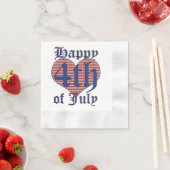 Happy 4th of Juli Stars en Stripes Typography Nap Servet (Insitu)