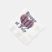 Happy 4th of Juli Stars en Stripes Typography Nap Servet (Hoek)