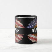 Happy 4th of Juli Sunflower Women's T-shirt Mok (Midden)