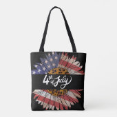 Happy 4th of Juli Sunflower Women's T-shirt Tote Bag (Achterkant)