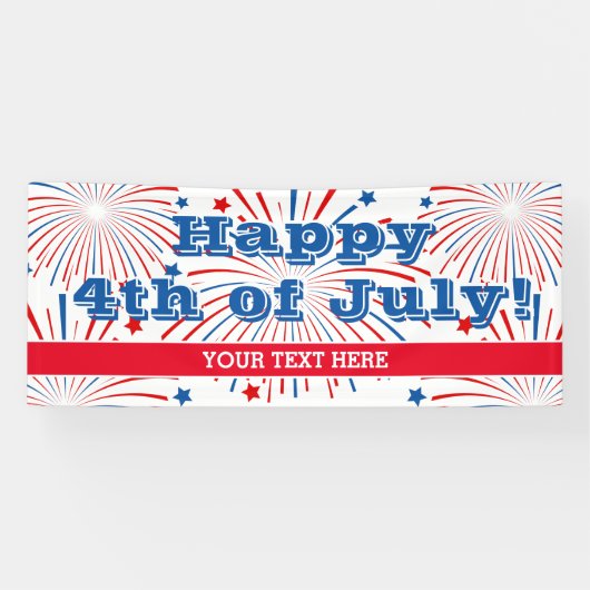 Happy 4th of Juli vuurwerk de banner van de partij (Horizontaal)