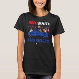 Happy 4th Of July 2022 Red White And Goats Goat T-shirt