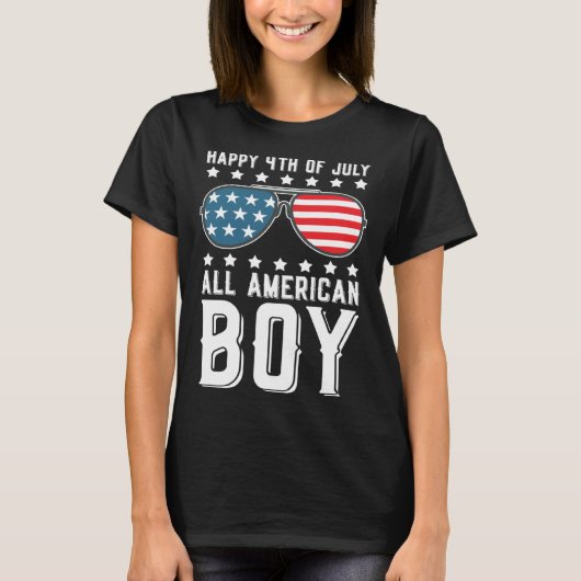 Happy 4th of July All American Boy T-shirt (Voorkant)