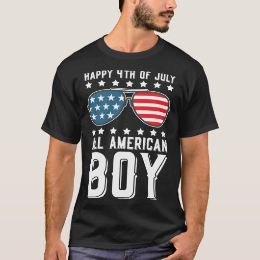 Happy 4th of July All American Boy T-shirt (Voorkant)