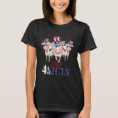 Happy 4th Of July American Flag Three Cute Cows Fi T-shirt (Voorkant)