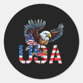 Happy 4th of July Amerika Vlag Patriottische Adela Ronde Sticker (Voorkant)