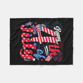 Happy 4th of July Amerikaanse vlag Amerikaanse 4th Fleece Deken (Voorkant (Horizontaal))