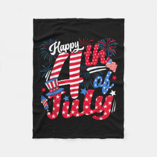 Happy 4th of July Amerikaanse vlag Amerikaanse 4th Fleece Deken