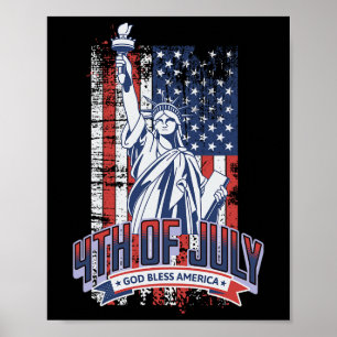 Happy 4th of July Amerikaanse vlag Patriottische A Poster